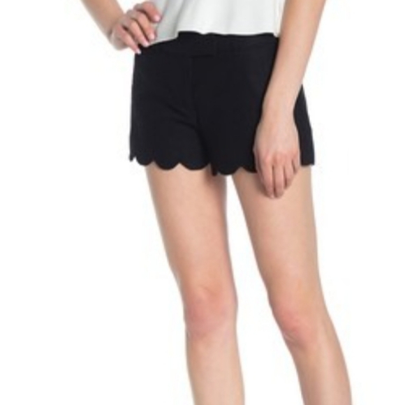 New J. Crew Scalloped Linen Shorts Black Sz 6 - Picture 3 of 7